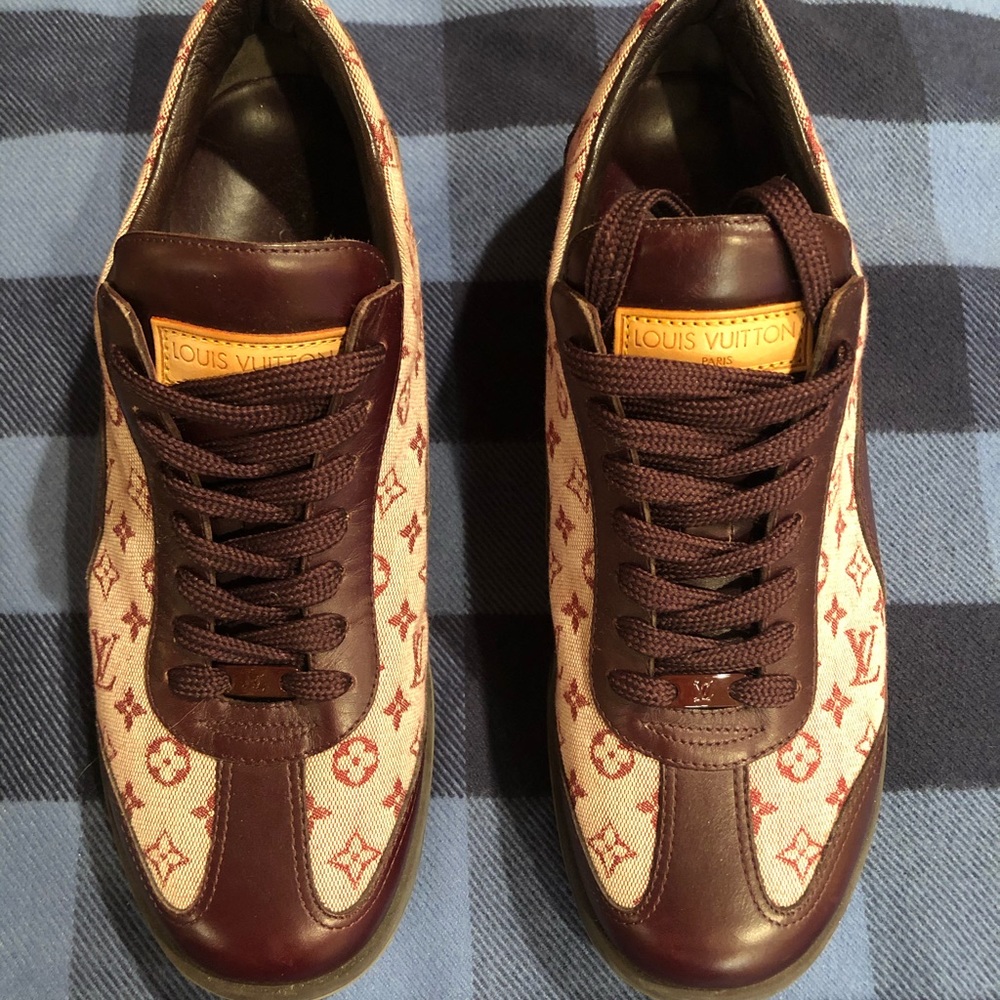 Louis Vuitton cranberry monogram sneaker
